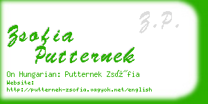 zsofia putternek business card